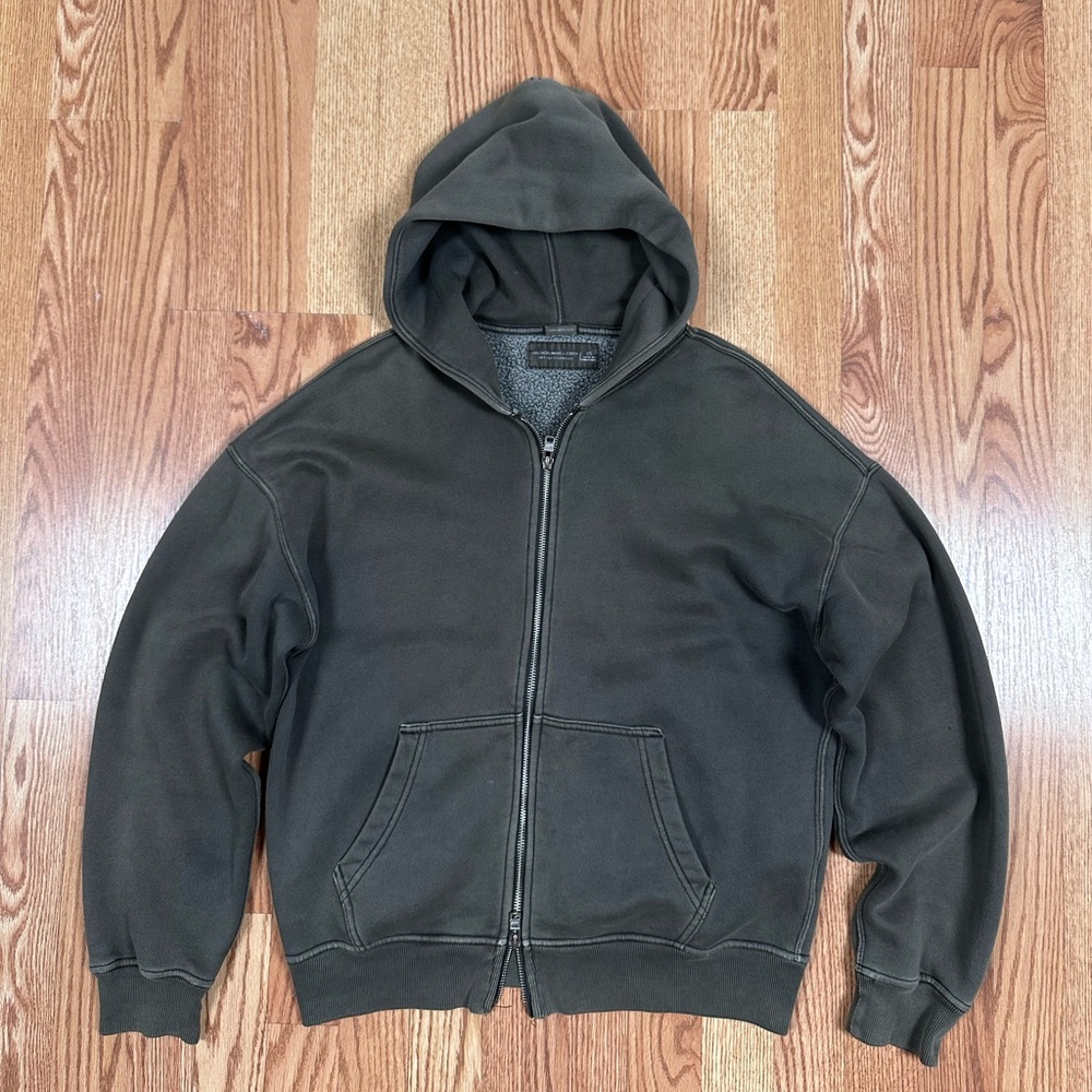 Abercrombie & Fitch Men's Gray Green Zip-Up